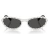 Gafas de sol de forma ovalada, 2 en 1 con clip, Sk7044, tono plateado Gafas de sol de forma ovalada, 2 en 1 con clip, Sk7044, tono plateado