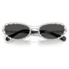 Gafas de sol de forma ovalada, 2 en 1 con clip, Sk7044, tono plateado Gafas de sol de forma ovalada, 2 en 1 con clip, Sk7044, tono plateado