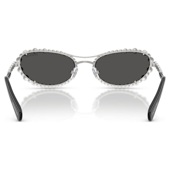Gafas de sol de forma ovalada, 2 en 1 con clip, Sk7044, tono plateado Gafas de sol de forma ovalada, 2 en 1 con clip, Sk7044, tono plateado