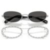 Gafas de sol de forma ovalada, 2 en 1 con clip, Sk7044, tono plateado Gafas de sol de forma ovalada, 2 en 1 con clip, Sk7044, tono plateado