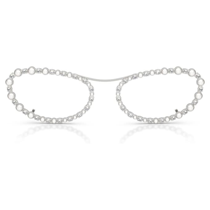 Gafas de sol de forma ovalada, 2 en 1 con clip, Sk7044, tono plateado Gafas de sol de forma ovalada, 2 en 1 con clip, Sk7044, tono plateado