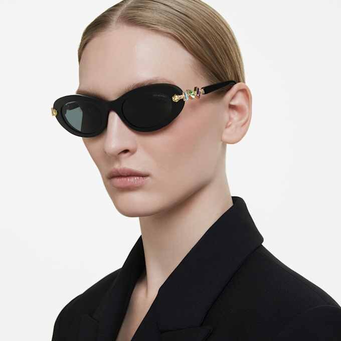 Gafas de sol de forma ovalada, negras Gafas de sol de forma ovalada, negras