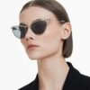 Gafas de sol de forma ovalada, Sk7017, tono plateado Gafas de sol de forma ovalada, Sk7017, tono plateado