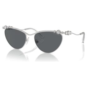 Gafas de sol de forma ovalada, Sk7017, tono plateado