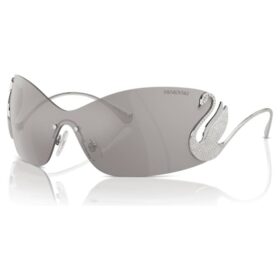 Gafas de sol tipo máscara, Swan, Sk7020, tono plateado