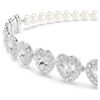 Gargantilla Ariana Grande x Swarovski con cortes variados, perlas de cristal, corazón, blanco, chapada en rodio Gargantilla Ariana Grande x Swarovski con cortes variados, perlas de cristal, corazón, blanco, chapada en rodio