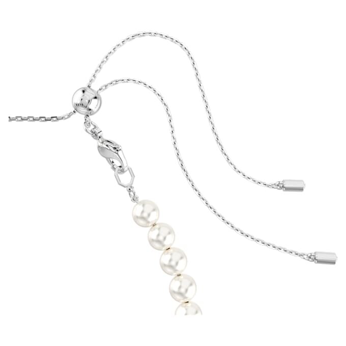 Gargantilla Ariana Grande x Swarovski con cortes variados, perlas de cristal, corazón, blanco, chapada en rodio Gargantilla Ariana Grande x Swarovski con cortes variados, perlas de cristal, corazón, blanco, chapada en rodio