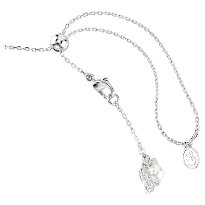 Gargantilla Ariana Grande x Swarovski con perla de cristal, corte redondo, blanca, chapada en rodio Gargantilla Ariana Grande x Swarovski con perla de cristal, corte redondo, blanca, chapada en rodio
