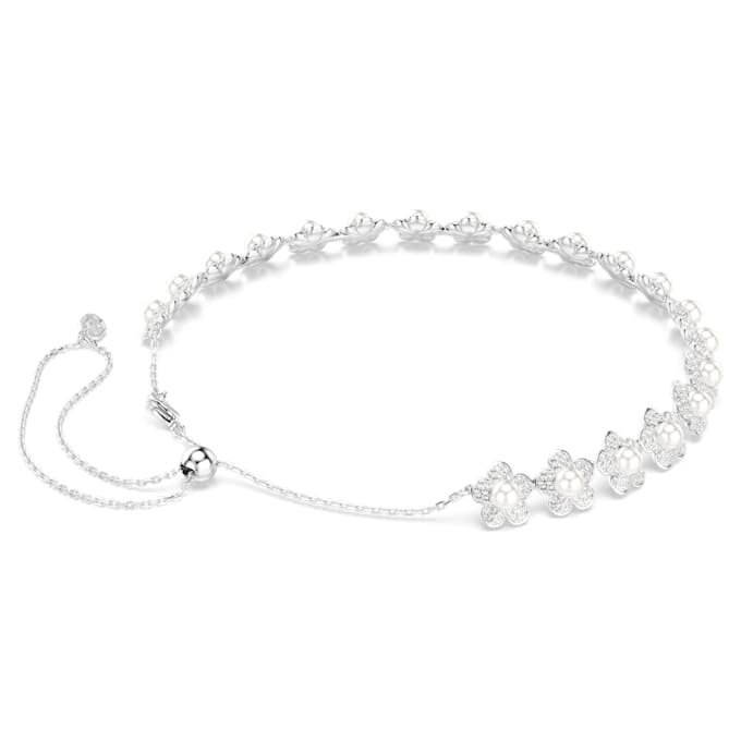 Gargantilla Ariana Grande x Swarovski con perla de cristal, corte redondo, blanca, chapada en rodio Gargantilla Ariana Grande x Swarovski con perla de cristal, corte redondo, blanca, chapada en rodio