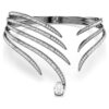 Gargantilla «Feather» de la colección Vienna, blanca, chapada en rutenio Gargantilla «Feather» de la colección Vienna, blanca, chapada en rutenio