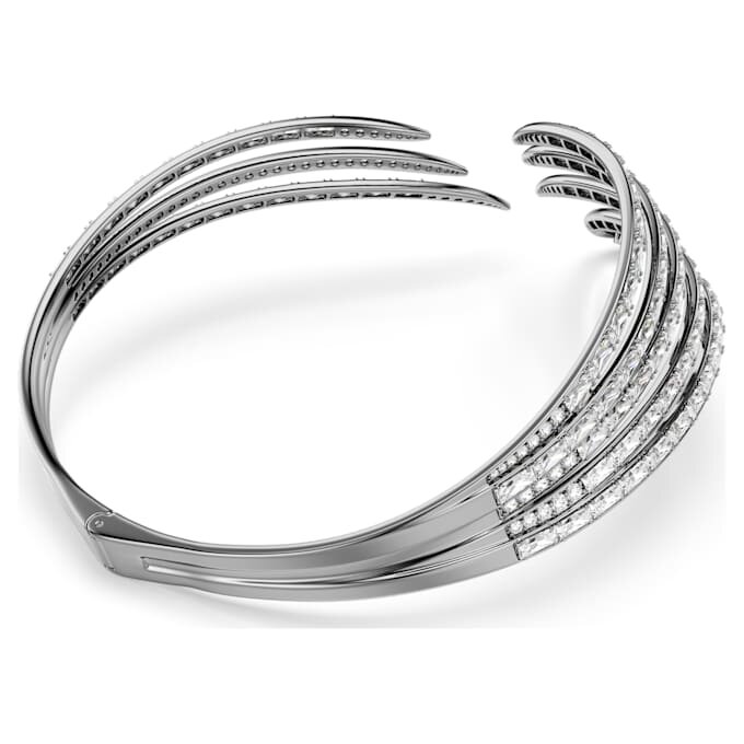Gargantilla «Feather» de la colección Vienna, blanca, chapada en rutenio Gargantilla «Feather» de la colección Vienna, blanca, chapada en rutenio
