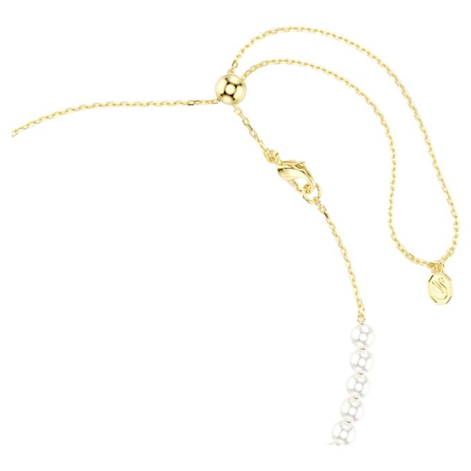 Gargantilla Idyllia con perlas de cristal, cortes variados, abeja, blanco, chapado en tono dorado Gargantilla Idyllia con perlas de cristal, cortes variados, abeja, blanco, chapado en tono dorado