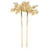 Horquilla Gema con perla de cristal, cortes variados, flor, rosa, chapada en tono dorado Horquilla Gema con perla de cristal, cortes variados, flor, rosa, chapada en tono dorado