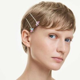 Horquilla para el pelo Ariana Grande x Swarovski con cortes variados, libélula, flor, multicolor, chapada en rodio