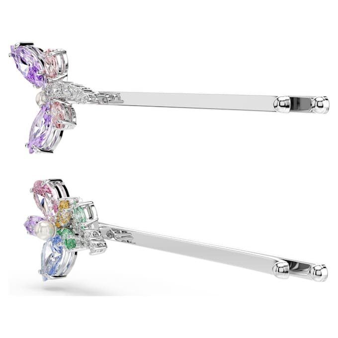 Horquilla para el pelo Ariana Grande x Swarovski con cortes variados, libélula, flor, multicolor, chapada en rodio Horquilla para el pelo Ariana Grande x Swarovski con cortes variados, libélula, flor, multicolor, chapada en rodio