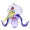 Idyllia: pinzón de Gould y orquídea Idyllia: pinzón de Gould y orquídea