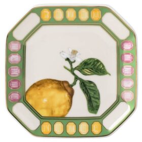 Idyllia Vide Poche de porcelana, motivo de cristales, limón, multicolor