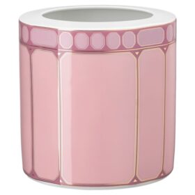 Jarrón Signum de porcelana, ancho, rosa