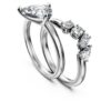 Juego de anillos Galaxy (2), diamantes sintéticos de 1,4 ct en total, forma de pera, oro blanco de 14K Juego de anillos Galaxy (2), diamantes sintéticos de 1,4 ct en total, forma de pera, oro blanco de 14K