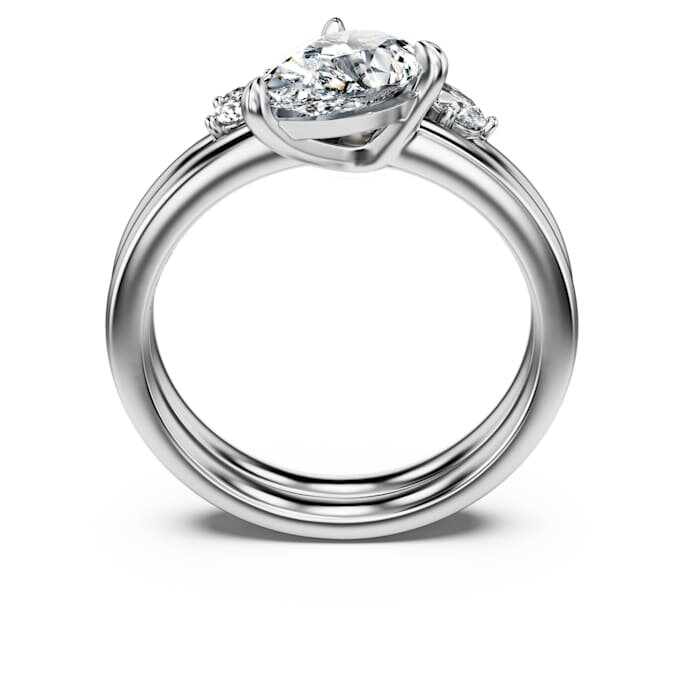 Juego de anillos Galaxy (2), diamantes sintéticos de 1,4 ct en total, forma de pera, oro blanco de 14K Juego de anillos Galaxy (2), diamantes sintéticos de 1,4 ct en total, forma de pera, oro blanco de 14K
