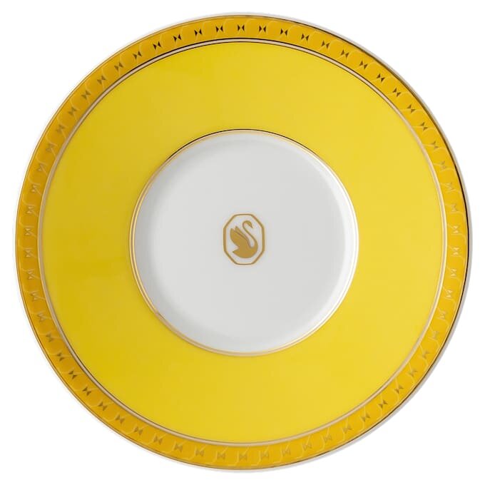 Taza de café espresso Signum con platillo, de porcelana, amarilla Taza de café espresso Signum con platillo, de porcelana, amarilla