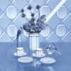 Taza de café espresso con platillo Signum, de porcelana, azul Taza de café espresso con platillo Signum, de porcelana, azul