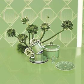 Taza de café espresso con platillo Signum, de porcelana, verde