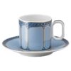 Taza de café espresso con platillo Signum, de porcelana, azul Taza de café espresso con platillo Signum, de porcelana, azul