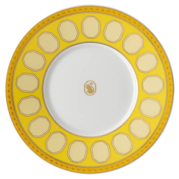 Taza de té con platillo Signum, de porcelana, amarilla Taza de té con platillo Signum, de porcelana, amarilla