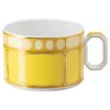Taza de té con platillo Signum, de porcelana, amarilla Taza de té con platillo Signum, de porcelana, amarilla
