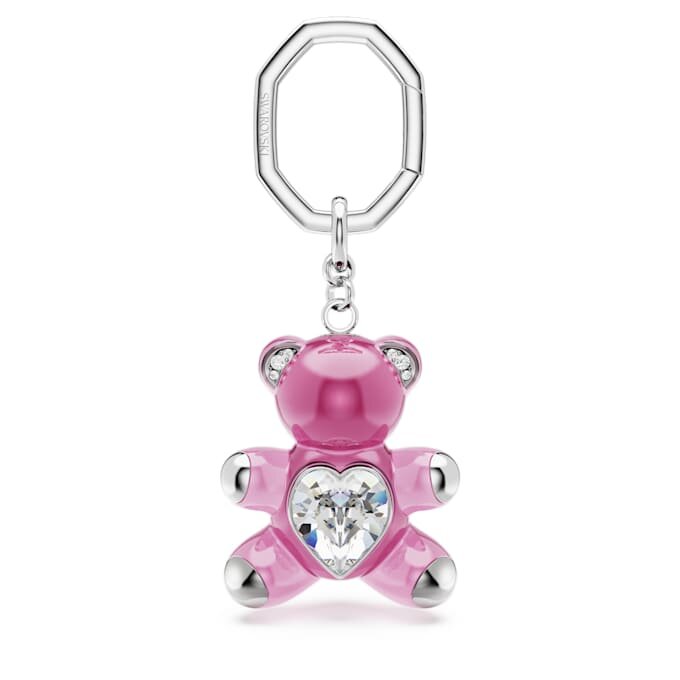 Llavero Teddy Bear, rosa, chapado en rodio Llavero Teddy Bear, rosa, chapado en rodio