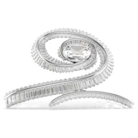 Pasador para el pelo Ariana Grande x Swarovski, corte baguette, blanco, chapado en rodio