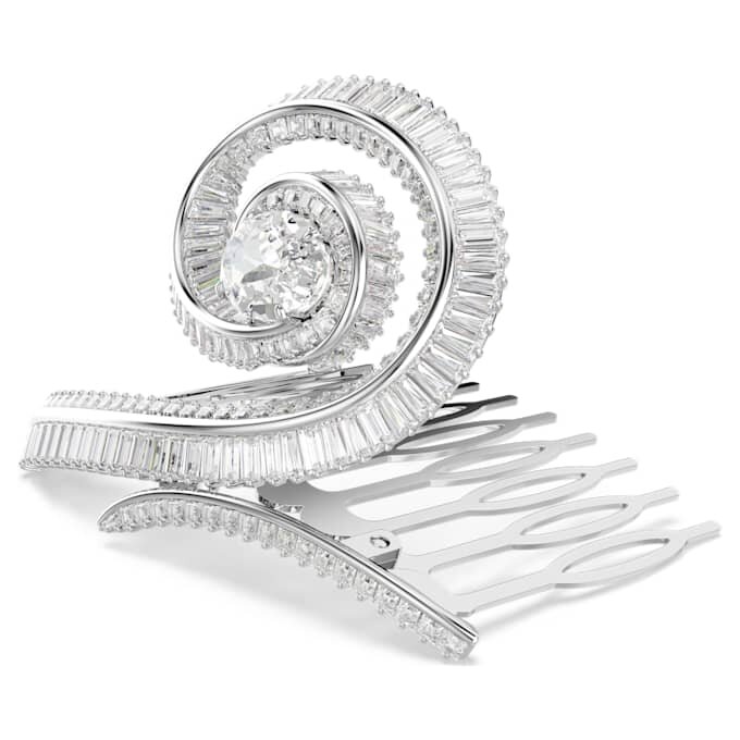 Pasador para el pelo Ariana Grande x Swarovski, corte baguette, blanco, chapado en rodio Pasador para el pelo Ariana Grande x Swarovski, corte baguette, blanco, chapado en rodio