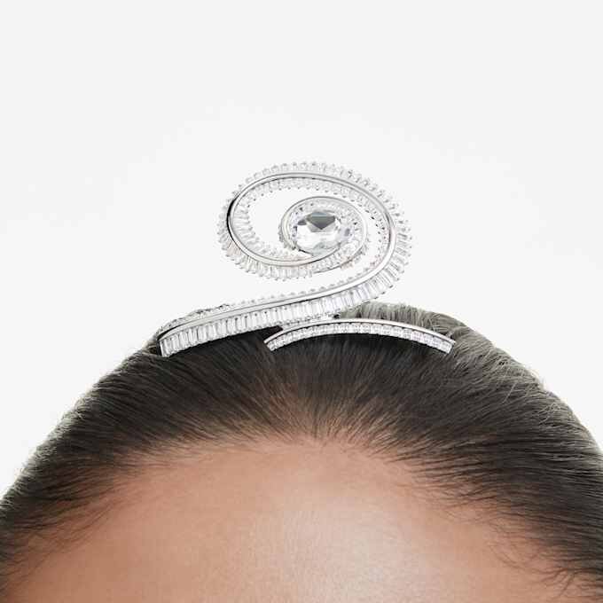 Pasador para el pelo Ariana Grande x Swarovski, corte baguette, blanco, chapado en rodio Pasador para el pelo Ariana Grande x Swarovski, corte baguette, blanco, chapado en rodio