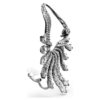 Pendiente tipo «ear cuff» de la Colección Viena: cisne, blanco, chapado en rutenio