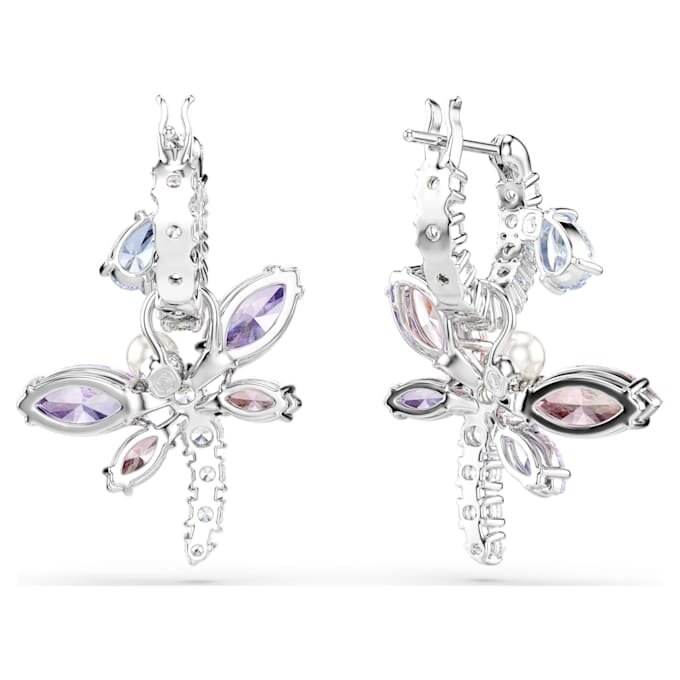 Pendientes colgantes Ariana Grande X Swarovski con cortes variados, libélula, multicolor, chapados en rodio Pendientes colgantes Ariana Grande X Swarovski con cortes variados, libélula, multicolor, chapados en rodio