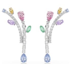 Pendientes colgantes Ariana Grande x Swarovski con cortes variados, multicolores y chapados en rodio