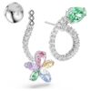 Pendientes colgantes Ariana Grande x Swarovski con «ear jacket» y cortes variados: libélula, flor, multicolor, chapados en rodio Pendientes colgantes Ariana Grande x Swarovski con «ear jacket» y cortes variados: libélula, flor, multicolor, chapados en rodio