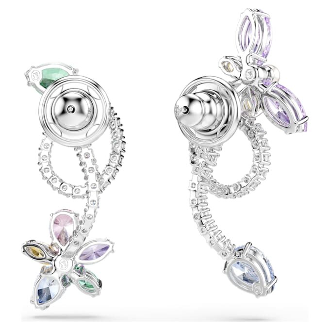 Pendientes colgantes Ariana Grande x Swarovski con «ear jacket» y cortes variados: libélula, flor, multicolor, chapados en rodio Pendientes colgantes Ariana Grande x Swarovski con «ear jacket» y cortes variados: libélula, flor, multicolor, chapados en rodio