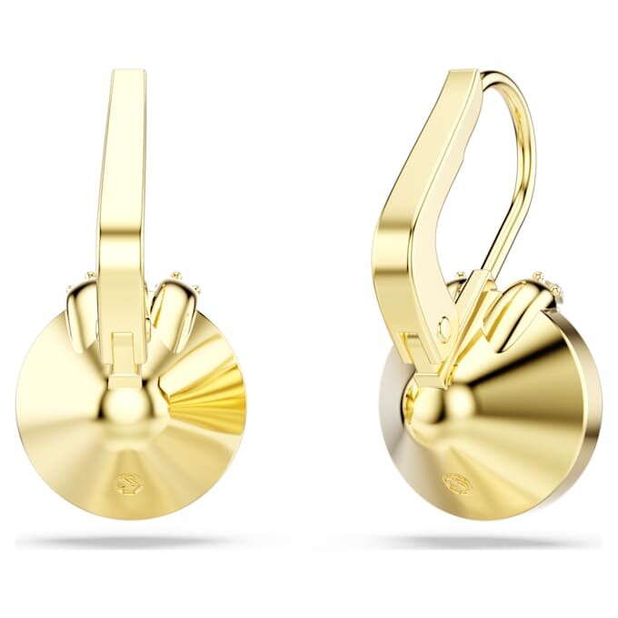 Pendientes colgantes Bella V de corte redondo, verdes, chapados en tono dorado Pendientes colgantes Bella V de corte redondo, verdes, chapados en tono dorado