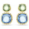 Pendientes colgantes Chroma con corte cojín, multicolores, chapados en tono dorado