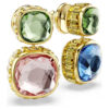 Pendientes colgantes Chroma con corte cojín, multicolores, chapados en tono dorado