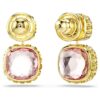 Pendientes colgantes Chroma con corte cojín, multicolores, chapados en tono dorado
