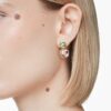 Pendientes colgantes Chroma con corte cojín, multicolores, chapados en tono dorado
