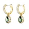 Pendientes colgantes Chroma con corte en pera, verdes, chapados en tono dorado Pendientes colgantes Chroma con corte en pera, verdes, chapados en tono dorado