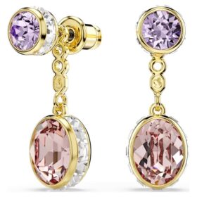Pendientes colgantes Chroma con cortes variados, multicolores, chapados en tono dorado