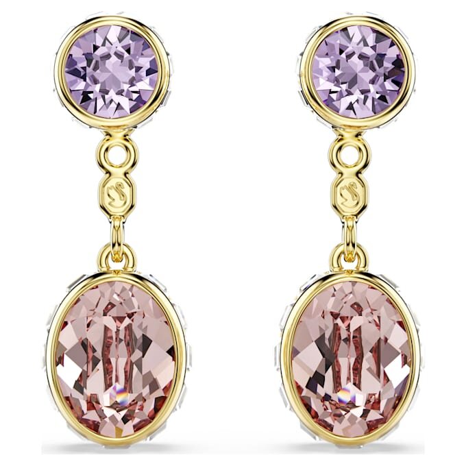 Pendientes colgantes Chroma con cortes variados, multicolores, chapados en tono dorado Pendientes colgantes Chroma con cortes variados, multicolores, chapados en tono dorado