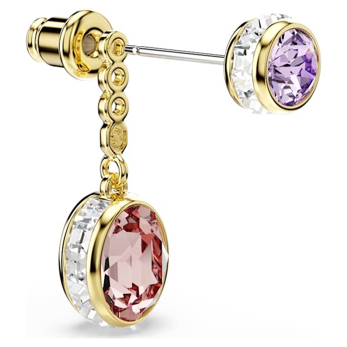 Pendientes colgantes Chroma con cortes variados, multicolores, chapados en tono dorado Pendientes colgantes Chroma con cortes variados, multicolores, chapados en tono dorado