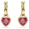 Pendientes colgantes Chroma con forma de corazón, rojos, chapados en tono dorado Pendientes colgantes Chroma con forma de corazón, rojos, chapados en tono dorado