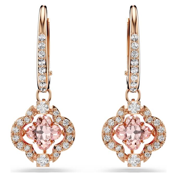 Pendientes colgantes «Clover» de Una, rosa, chapados en tono oro rosa Pendientes colgantes «Clover» de Una, rosa, chapados en tono oro rosa